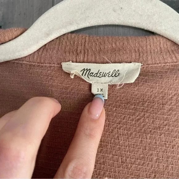 Women’s Madewell Knit Lightspun camp shirt in‎ Faded Earth- Size 1X - Picture 4 of 13